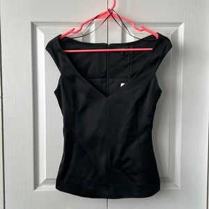 Black Crepe Satin Shell from Theory